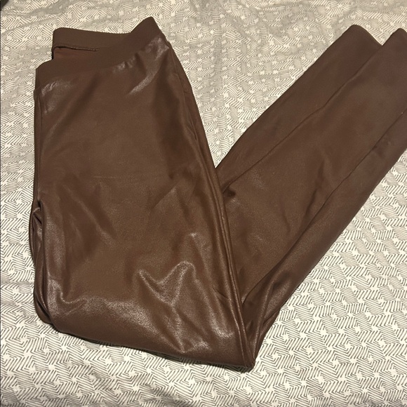 naked wardrobe Pants - Naked Wardrobe Chocolate Faux Leather Pants - Large